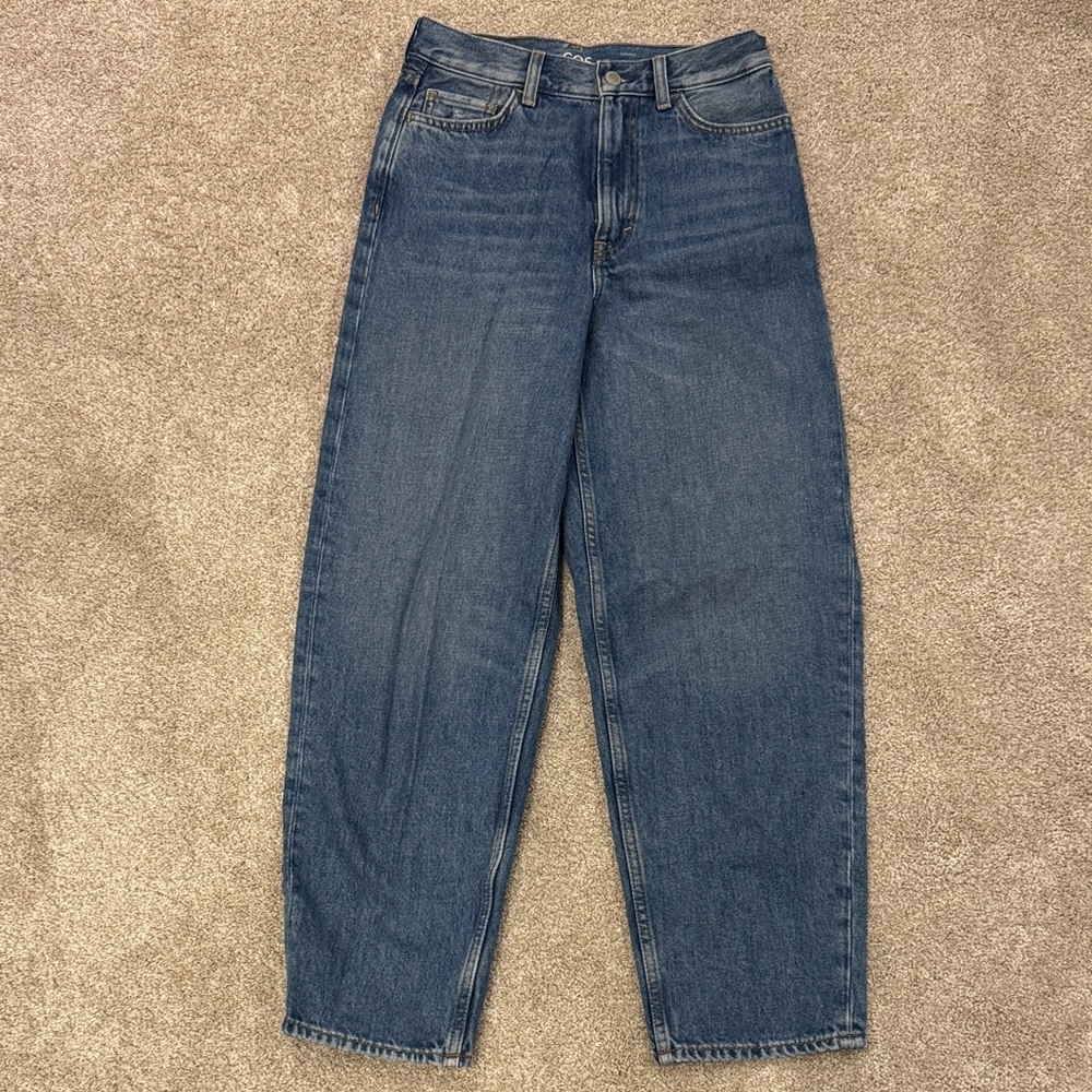 COS Women’s Tapered Leg Ankle Blue Denim Jeans size 25